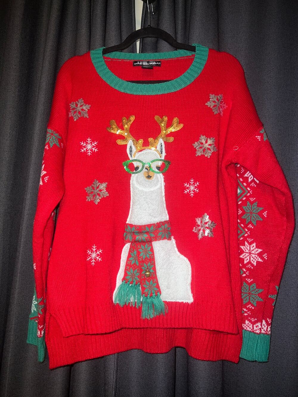 Ugly Christmas Sweater Xmas Size XL Llama